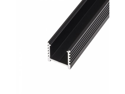 209971 led profil n12c nastenny cerny profil bez krytu 2m