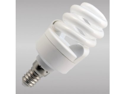 Úsporná žárovka 9W E14 žárovka mini spirála, teplé bílé světlo