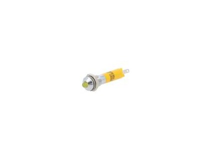 Kontrolka: LED vypouklá žlutá 24VDC Ø6mm konektory 2x0,8mm