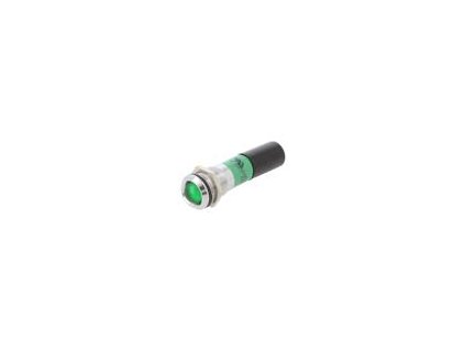 Kontrolka: LED zelená 230VAC Ø14mm kov,plast