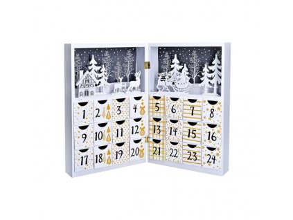 LED adventní kalendář - kniha, 8x LED, 40x30cm, 2x AAA