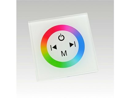 211238 prislusenstvi k led osvetleni led rgb contoller dotykovy panel tm08 dc12 24v 3x4a bily