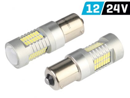 LED žárovka sada 12V/24V 21W BA15s čirá CANBUS