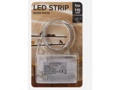 LED pásek na baterie 1m délka teple bílá
