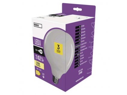 220240 led zarovka filament g125 18w e27 tepla bila