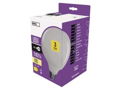 LED žárovka Filament G125 18W E27 teplá bílá