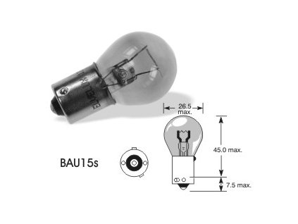 12V 21W BaU15s, oranžová, Elta