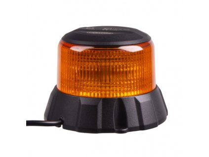 Robustní oranžový LED maják, černý hliník, 48W, ECE R65
