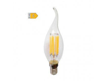 LED Filament žárovka čirá Candle Flame C35 4W/230V/E14/4000K/490Lm/360°