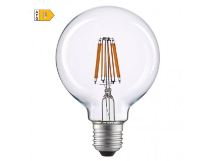 LED Globe Filament žárovka čirá G125 12W/230V/E27/4000K/1600Lm/360°
