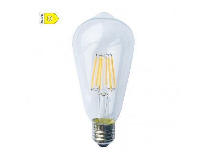 LED Filament žárovka čirá ST64 6W/230V/E27/2700K/820Lm/360°