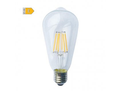 LED Filament žárovka čirá ST64 8W/230V/E27/4000K/1010Lm/360°
