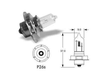 6V 15W Babetta halogen P26s, Elta