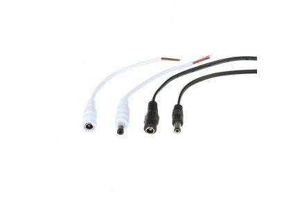 219674 dc konektor napajeci s kabelem cerno cervny 25cm samice