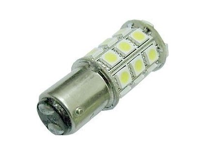 Žárovka LED BaY15D 12V/5W, bílá, brzdová/obrysová, 27xSMD5050