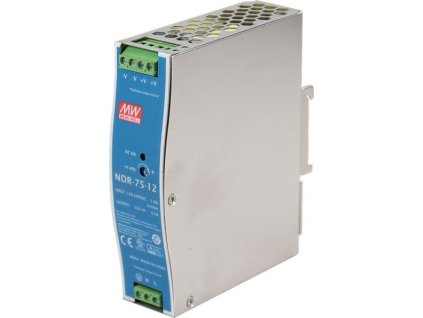 223112 prumyslovy zdroj mean well ndr 75 12 12v 75w spinany na din listu