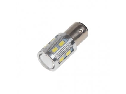 LED BAZ15D bílá, 12SMD + 3W LED 10-30V