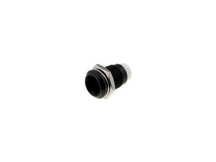 1362 objimka pro led 8mm kov vyduta s plastovou zaslepkou cerna