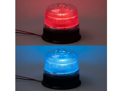 LED maják, 12-24V, modro-červený, pevná montáž, ECE R65