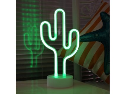 Neonová lampička - Kaktus, 3x AA baterie, IP20