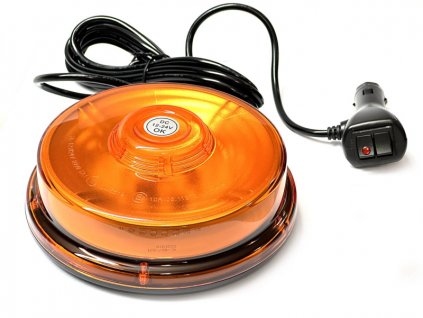 maják LED magnetický 12V-24V oranžový 48 LED*1W