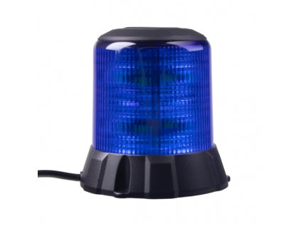 Robustní modrý LED maják, černý hliník, 96W, ECE R65