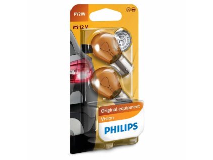 blistr 12V 21W BAU15s 2ks PY21W PHILIPS (PY21W)