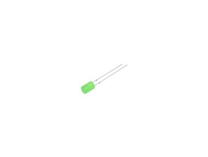 LED 5mm zelená 500÷750mcd 140° Čelo: plochý 15V Poč.výv: 2