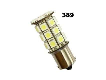 Autožárovka LED 12V 21W BA15s červená 27LED SUPER