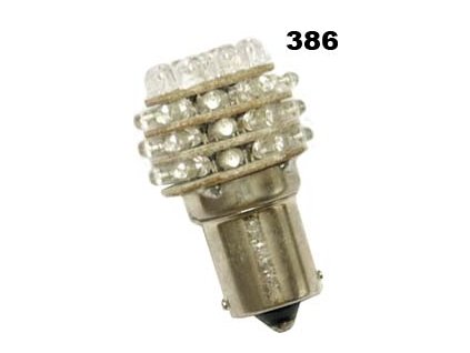 Autožárovka LED 12V 21W BA15s červená 36LED