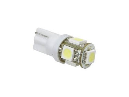 LED žárovka 12V T10 5W W2,1x9,5d bílá SUPER 360° W5W