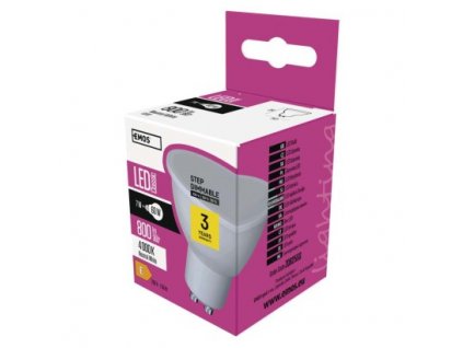 232307 led zarovka classic mr16 gu10 7 w 60 w 800 lm neutralni bila stmivatelna