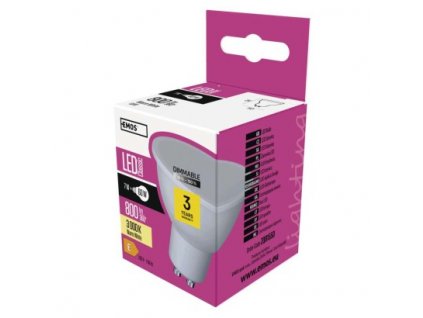 232308 led zarovka classic mr16 gu10 7 w 60 w 800 lm tepla bila