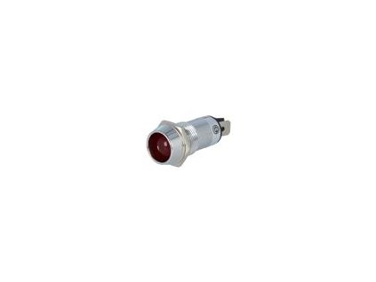 Kontrolka: LED vydutá červená 12VDC Ø14,2mm IP40 mosaz