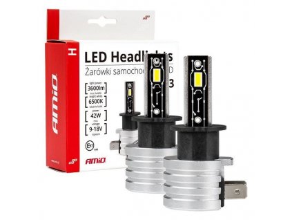 Žárovka LED H3 MINI 9-18V/42W, 2ks , bílá, AMIO