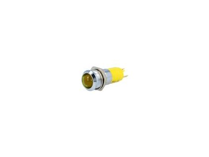 Kontrolka: LED vydutá žlutá 24÷28VDC Ø14,2mm IP67 kov