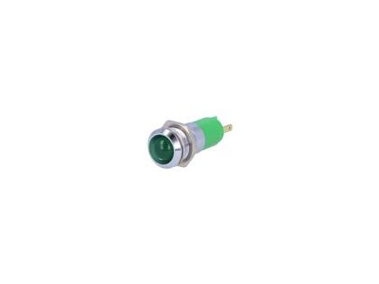 Kontrolka: LED vydutá zelená 24÷28VDC Ø14,2mm IP67 kov