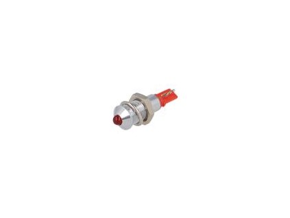 Kontrolka: LED vypouklá červená 24÷28VDC Ø6,2mm IP40 pájecí