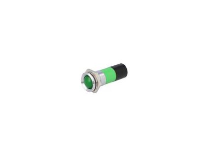 Kontrolka: LED vydutá zelená 230VDC 230VAC Ø22,2mm IP67 kov
