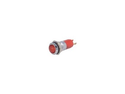Kontrolka: LED vydutá červená 12÷14VDC 12÷14VAC Ø14,2mm IP67