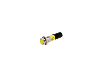 Kontrolka: LED vydutá žlutá 230VAC Ø14,2mm IP67 kov ØLED: 10mm