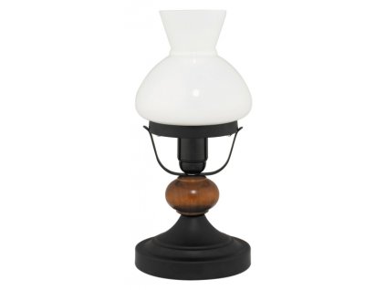 PETRONEL stolní lampa max. 1x60W | E27 | IP20 - tmavé dřevo, černá