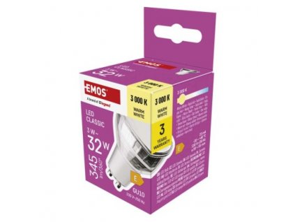 237860 led zarovka classic mr16 gu10 3 w 32 w 345 lm tepla bila