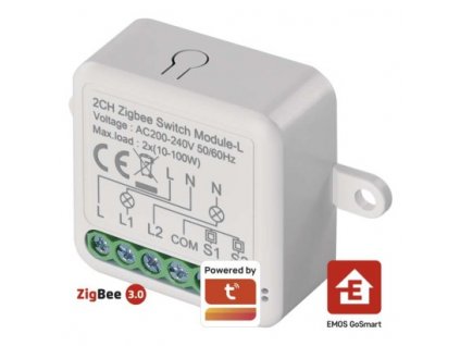 GoSmart modul spínací IP-2104SZ, ZigBee, 2-kanálový (nevyžaduje N vodič)