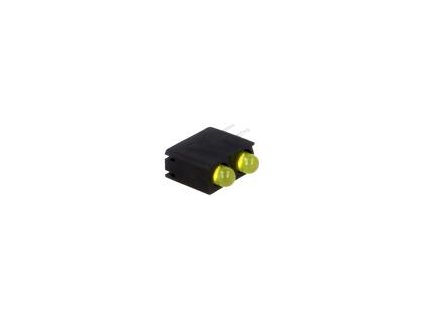 LED zakrytovaný žlutá 3mm Poč.diod: 2 Čočka: difuzní,žlutá 40°