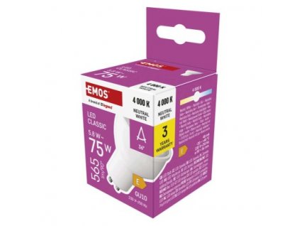 240688 led zarovka classic mr16 gu10 5 8 w 75 w 565 lm neutralni bila