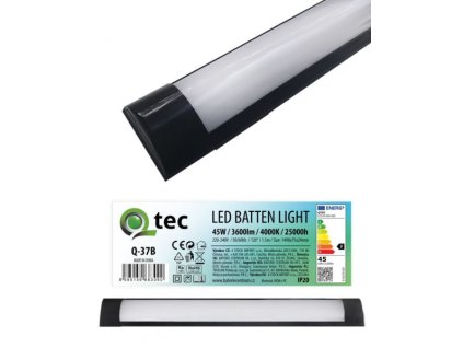Lineární svítidlo LED 45W 1510x75x25mm denní bílé, černá barva QTEC