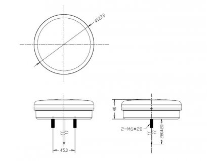 LED lampa zadní koncová/brzdová, 12-24V, ECE, ø122mm