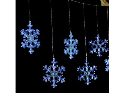 206064 aca decor led vanocni zaves snehove vlocky 3x3m studena bila ip44 120 led