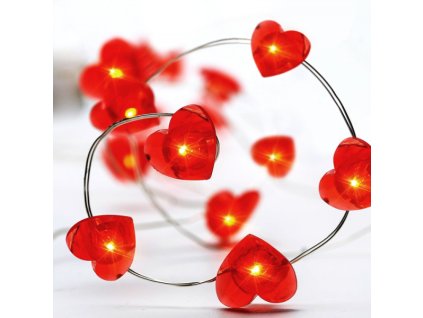 207759 aca decor led vanocni dekoracni girlanda srdicka cervena barva 200 cm ip20 2xaa